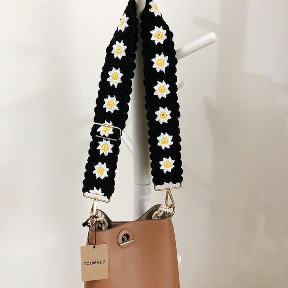 Crochet Floral Purse Straps Replacement Adjustable Wide Shoulder Strap Women main image 7